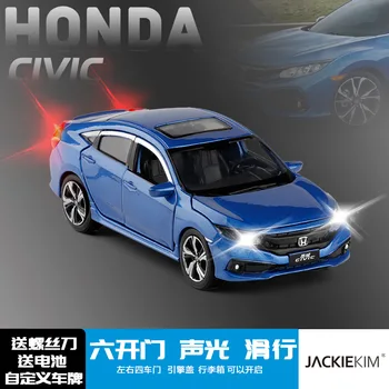 1:32 Diecast Model Vozu Hračky Kovové Kola Honda Civic Vysoké Simulace Zvuku A Světla, Dveře, Děti, Hračky Pro Kluky Auta Sada Kolekce Dárek