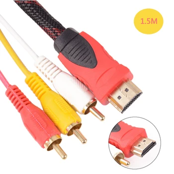 1,5 M Převod Převodník Adaptér Kabel Kabel HDMI-RCA Kabel HDMI Samec na 3 RCA AV Mužské AV Kompozitní Mužského M/M Konektor