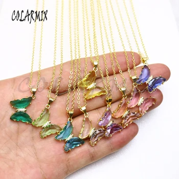 10 prameny Módní náhrdelník Motýl crystal náhrdelník, krystal, šperky pro ženy, odkaz řetěz náhrdelník 56043