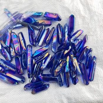 1000g Aura angel quartz hůlka přírodní plamen modrý galvanické crystal point vzorku Leštěné Léčení
