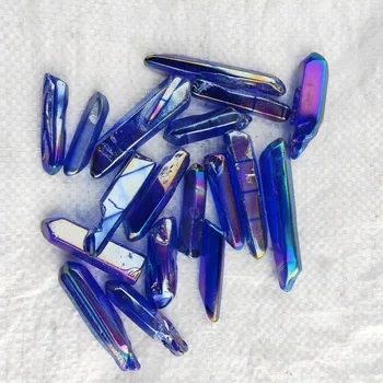 1000g Aura angel quartz hůlka přírodní plamen modrý galvanické crystal point vzorku Leštěné Léčení