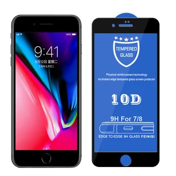 100ks 10D Tvrzené Sklo Pro iPhone 12 Mini 11 Pro Max XS XR X 8 7 6 Plus SE Plné Pokrytí Pokrytí Zakřivené Screen Protector Film