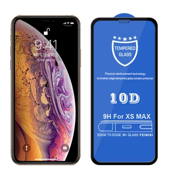 100ks 10D Tvrzené Sklo Pro iPhone 12 Mini 11 Pro Max XS XR X 8 7 6 Plus SE Plné Pokrytí Pokrytí Zakřivené Screen Protector Film