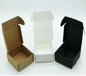 100ks 4*4*2.5 cm Mini papír kraft karton box ,malé dárkové krabičce ,černá bílé lepenky, papírové krabice ,Prázdné Kraft Šperky Box