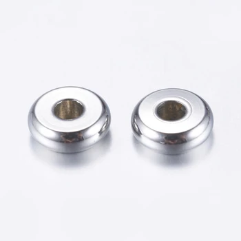 100ks 5 6 8 mm 304 z Nerezové Oceli Volné Distanční Korálky, Flat Round pro Výrobu Šperků DIY Náramek, Náhrdelník Příslušenství Zjištění