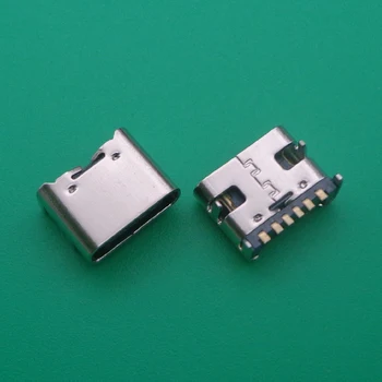 100ks/lot USB Typu C 6 SMT Pin Zásuvka Konektor USB 3.1 Typ C Samice Umístění SMD DIP pro PCB DIY vysoký proud nabíjení