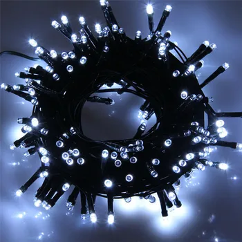 10M 80 Led Vánoční String Světla Černý Drát Řetězec Víla Světla Venkovní Garland Pro Svatební Party Dovolená