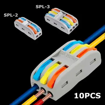 10Pcs Univerzální Kabel drát Konektory SPL-2 SPL-3 SPL-4 SPL-5 Domů Kompaktní Připojení vodiče Push V Zapojení svorkovnice
