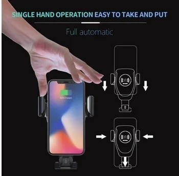 10W QI Bezdrátové Nabíjení pro Samsung S10 S9 S8 S6 S7 Edge Auto Telefon Držák pro iPhone X XS MAX XR 8 Plus Bezdrátová Nabíječka do Auta