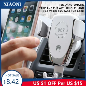 10W QI Bezdrátové Nabíjení pro Samsung S10 S9 S8 S6 S7 Edge Auto Telefon Držák pro iPhone X XS MAX XR 8 Plus Bezdrátová Nabíječka do Auta