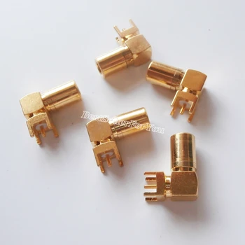 10ks SMB samice pin pravý úhel průchozí otvor jack PCB Mount RF Koaxiální konektor Pozlaceného