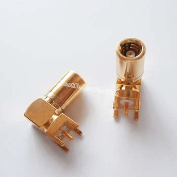 10ks SMB samice pin pravý úhel průchozí otvor jack PCB Mount RF Koaxiální konektor Pozlaceného