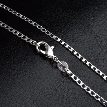 10pcs/lot 2mm Stříbrné pozlacené řetězy náhrdelníky s razítkem Módní šperky DIY Výrobu 16-30 cm Factory Cena