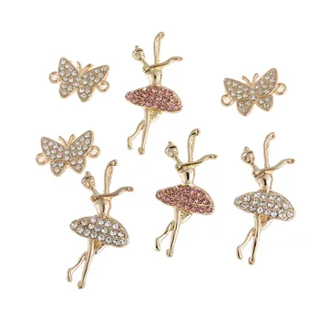 10pcs/lot Balerína Tanečnice Crystal Butterfly Přívěsky Přívěsek vhodný Pro Náhrdelník, Náramek DIY Módní Šperky Příslušenství