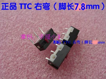 10pcs/lot originální TTC zakřivené pin myš micro spínač bočního tlačítka deathadder red dot Řez 7,8 mm délka kolíku