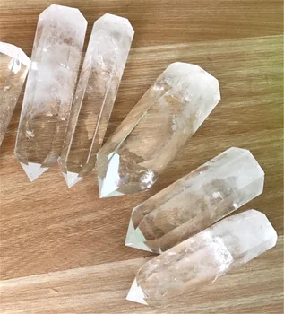110-130g Transparentní Přírodní Jasné Quartz Crystal Body, Jeden Ukončen Křišťálově Hůlka Leštěné Reiki Léčení Exemplář