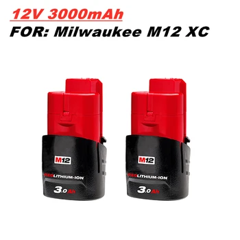 12V 3000mAh Li-ion Dobíjecí Baterie pack nahradit pro Milwaukee M12 XC Akumulátorové Nástroje 3000mAh 12v baterie 48-11-2401