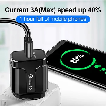 18W Mobilní Telefon, Nabíječka Pro iPhone 11 Pro MAX X 7 Rychlá nabíječka USB Přenosná Nabíječka Adaptér Pro Samsung Xiaomi Rychlé Nabíjení 3.0