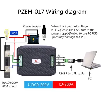 1KS PZEM-017 DC Communication Box rozhraní RS485 Modbus 0-300A 300V Zkratu USB Kabel