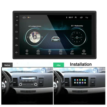 2 Din Android 9.1 Auto, multimediální Přehrávač, GPS, Bluetooth Mirror Link 2.5 D Dotykový Displej 7 palcový Auto Stereo MP5 Rádio Přehrávač Autoradio