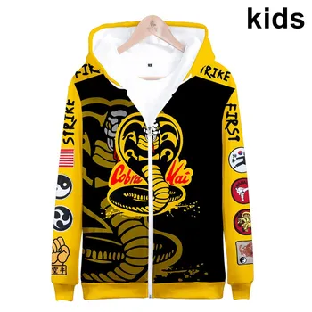 2 Do 14 Let Děti Mikiny Cobra Kai Karate Kid 3D Hoodie Mikina Chlapci Dívky Ležérní Karikatura Bunda Kabát děti Oblečení