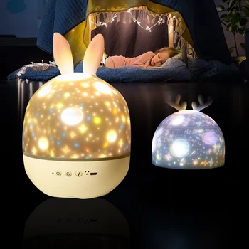 2 v 1 Hudební LED Star Projektor Světla LED Hvězdnou Oblohu Projektor Noční Světla Barevné Rotující Noční Světlo pro Dítě Ložnice Dekor