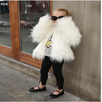 2018 nové zimní dětské Zimní Umělé Kožešiny Kabát dívky imitace kožešiny kabát fox baby plyšové tlusté Teplé oblečení Dívka příval Oblečení