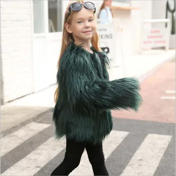 2018 nové zimní dětské Zimní Umělé Kožešiny Kabát dívky imitace kožešiny kabát fox baby plyšové tlusté Teplé oblečení Dívka příval Oblečení