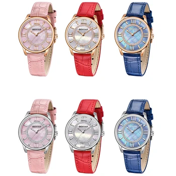 2019 Nové Quartz Dámské hodinky BENYAR módní kožené náramkové hodinky dámy šaty vodotěsné hodiny ženy hodinky Relogio Feminino