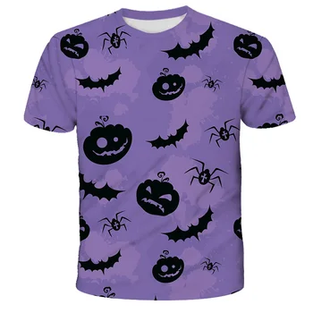 2020 Chlapci Dívky Letní hot prodej Halloween Svítící Dýně lucerny Trička Nové Pohodlné Topy Tee Děti 3D tisk Oblečení