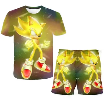 2020 Děti Oblečení Sonic T-shirt Chlapci Oblek Oblečení Baby Dívky Letní Teen Kluci 4-14 Let, Děti, Oděv, T-košile + Šortky