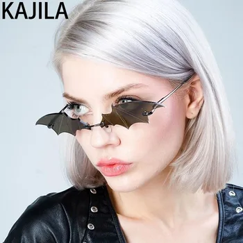 2020 Malé Kočičí Oko Bat sluneční Brýle, Ženy, Zelené Luxusní Značky Módní Brýle bez Obrouček Vintage Oheň Brýle Pro Ženy zonnebril dames