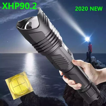 2020 NOVÉ XHP90.2 nejsilnější 48W LED Svítilna USB Nabíjecí LED Svítilna XHP90 Taktická Svítilna 26650 18650 Ruční Svítilna