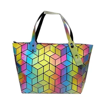 2020 Nové 3D Rainbow Tašky přes Rameno 7*8 Grid Japonsko Styl Skládací Ženy Taška Magic Cube Nastavitelný Ramenní Popruh Dámské Kabelky