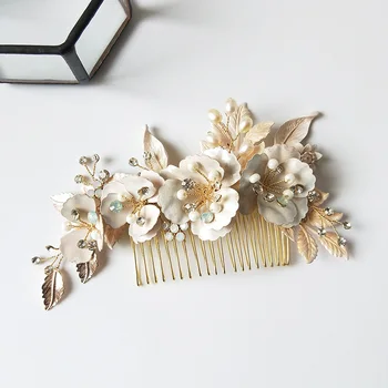 2020 Nové Módní Svatební Vlasové Doplňky, Šperky, Květiny Sladkovodní Pearl Svatební Vlasy Hřeben Pin Pro Ženy