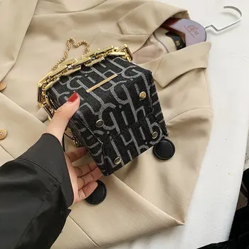2020 Nové Plátno Šňůrky Malém Náměstí Box Móda Řetězy Kabelky Pro Ženy Luxusní Značkové Dámské Messenger Taška Přes Rameno