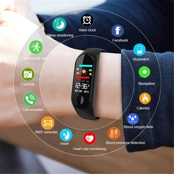 2020 Portable Muži Ženy Digitální Hodinky Monitor Srdečního Tepu, Voděodolný Chytrý Náramek Smartband Fitness Tracker Sledovat Děti Dárek