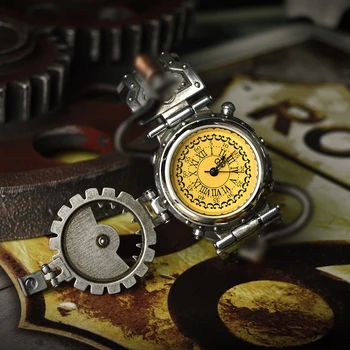 2020 Steampunk Hodinky Pánské Chronograf Retro Rekvizita Chronograf Quartz Hodinky Relojes Hombre Originální Hodinky Mosazné Pohyby