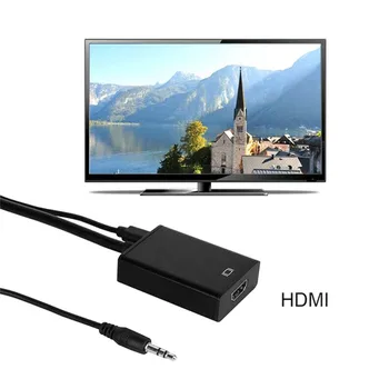 2020 VGA Maschio HDMI Convertitore Femminile Adattatore Del Cavo Con Audio Uscita Di 3,5 mm 1080P VGA HDMI Na PC Del