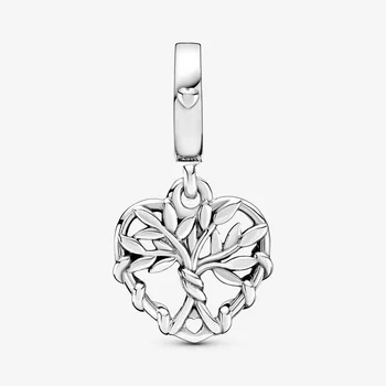 2020 Zimní Nové 925 Sterling Silver Korálky, Srdce rodokmen Houpat Kouzlo fit Originál Pandora Náramek Christmas Šperky
