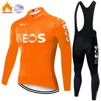 2020 tuponosého cyklistický dres pro team INEOS Zimní Tepelné Rouno uniforme ciclismo hombre Muži zimní sadu ciclismo