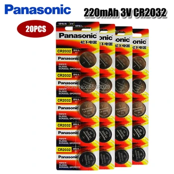 20ks Originální Panasonic cr2032 cr 2032 3V Lithiová Baterie Pro Hodinky, počítače, Dálkové Ovládání, Kalkulačka knoflíková mince baterie