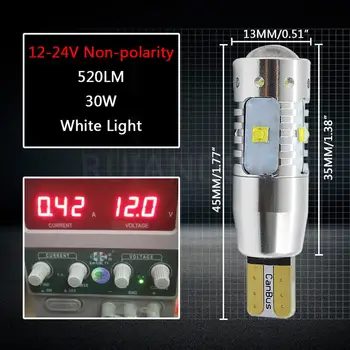 2ks/Mnoho 30W/50W/60W/80W AC12V 24V W5W T10 bezchybný Interiér Bílá LED CANBUS 6/10/12/16-SMD HVĚZDIČKOVÝ čipy s Projektorem Objektiv