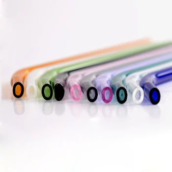 2ks/hodně barevné sklo vratné skleněné brčka+1 kapka čistší kartáč pro bar příslušenství, 10 barev možnosti HH16286
