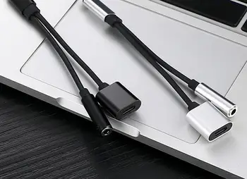 2v1 Audio Kabel Nabíječka Adaptér Pro iPhone X 8 7 Nabíjení a 3,5 mm Jack AUX Hudba, Sluchátka, Sluchátka Splitter Pro IOS 10.3-11