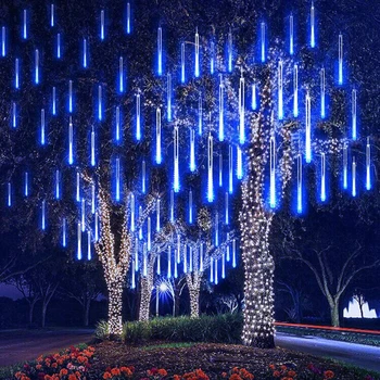 30 cm 8 Trubky, Vodotěsné LED Meteor Sprcha Déšť, LED String Světla Venkovní Vánoční Dekorace pro Domov, Strom Věnec EU/US Plug