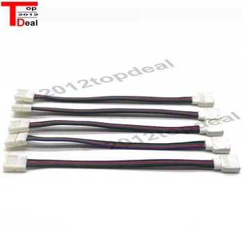 30ks/mnoho 4pin led prodloužení konektoru kabel 4 pin jehly a spona pro 3528/5050 RGB led strip