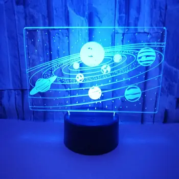 3D Optické Iluze Lampa Galaxy Noční Světlo 3D Noční Lampa Solární Systém Anime 3D Lampa Děti, Vánoční Dárky, Noc, Světlo, Výzdoba