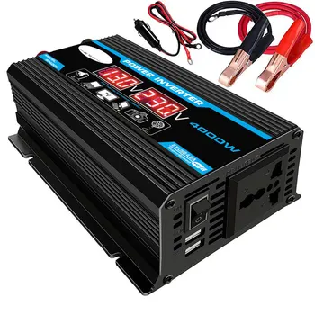 4000W 12V na 220V/110V LED Auto Power Inverter Měnič Nabíječka Adaptér Dual USB Napětí Transformátoru Modifikovaná sinusoida