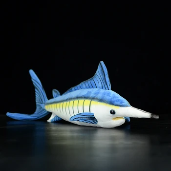 46cm Blue Marlin Makaira nigricans Realistické Plněné Plyšové Hračky Reálném Životě Měkkých Mořských Živočichů, Ryb Simulace Panenky Pro Děti Dárek